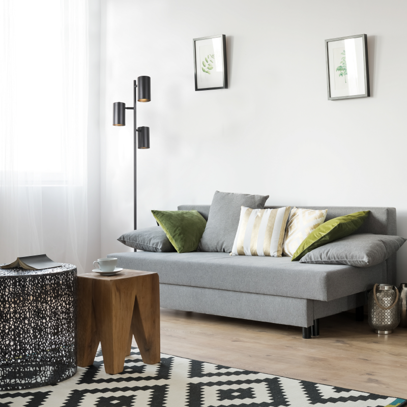 ΔΑΠΕΔΟΥ ΜΑΥΡΟ ΜΕΤΑΛΛΟ D15*H165cm 3ΧΕ27 KENNETH - ledmania.gr
