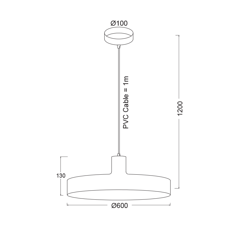 ΚΡΕΜΑΣΤΟ Φ/Σ 1ΧΕ27 ΜΕΤΑΛΛΙΚΟ ΛΕΥΚΟ Φ60ΧΗ120CM DOMENICA - ledmania.gr