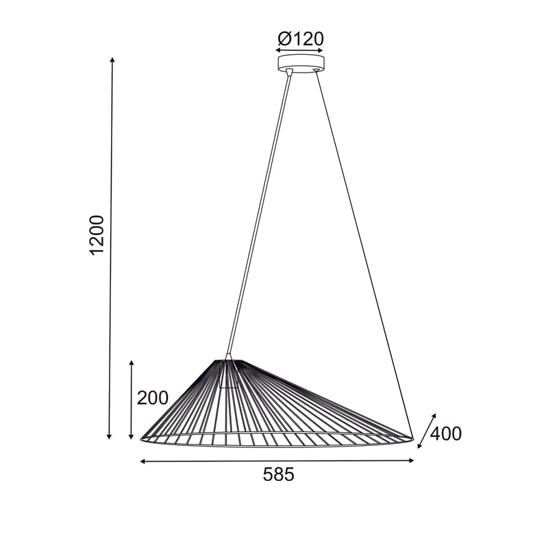 ΚΡΕΜΑΣΤΟ Φ/Σ 1xE27 CAPPELLO ΧΡΥΣΟ ΜΕΤ/ΚΟ 60Χ40120CM - ledmania.gr