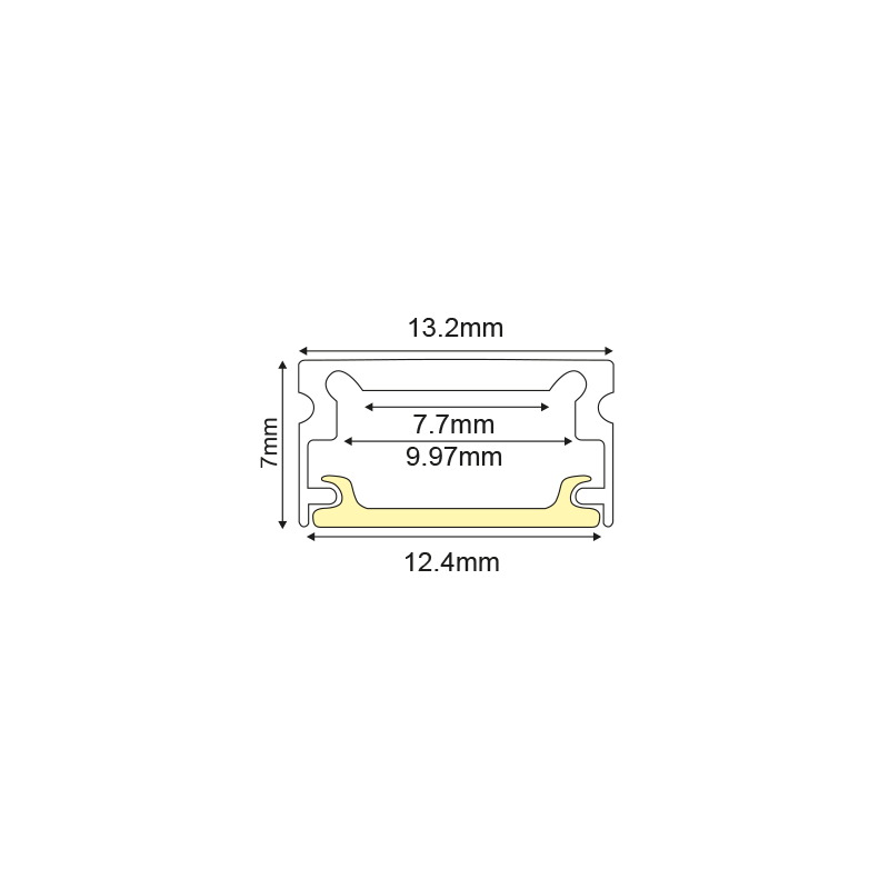 WHITE MICRO ALUMINUM PROFILE WITH OPAL PC DIFFUSER 2m/pc-(Τιμή Μέτρου)