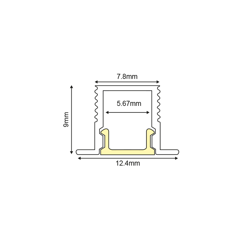 ERIN ALUMINUM PROFILE P189 WITH OPAL PC DIFFUSER 2m/pc-(Τιμή Μέτρου)
