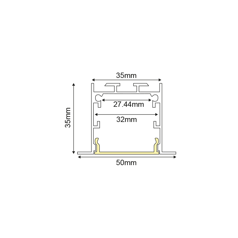 VYLO ΠΡΟΦΙΛ ΑΛΟΥΜΙΝΙΟΥ P211U ME ΟΠΑΛ PC ΚΑΛΥΜΜΑ 3m/pc-(Τιμή Μέτρου) - ledmania.gr