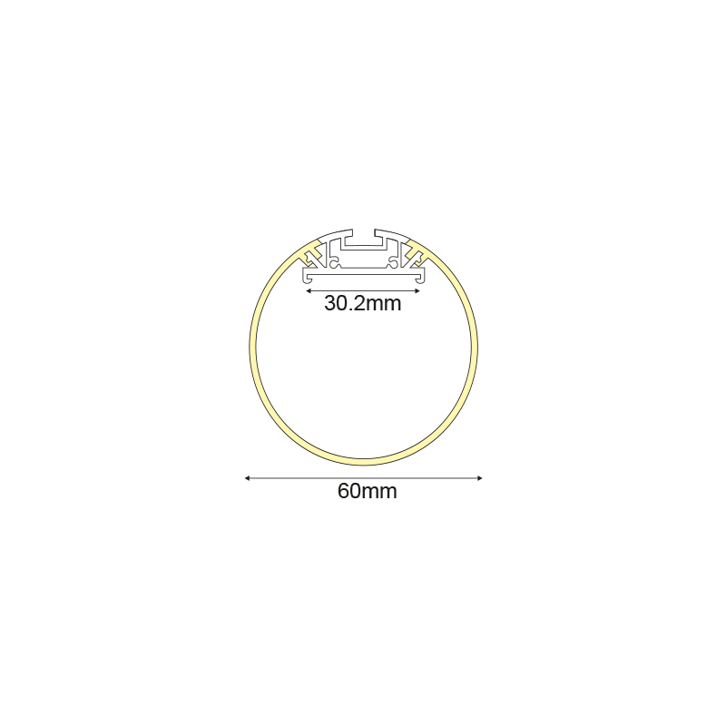 VELOR MINI ΠΡΟΦΙΛ ΑΛΟΥΜΙΝΙΟΥ ΜΕ PC ΟΠΑΛ ΚΑΛΛΥΜΑ Φ60 2m/pc-(Τιμή Μέτρου) - ledmania.gr