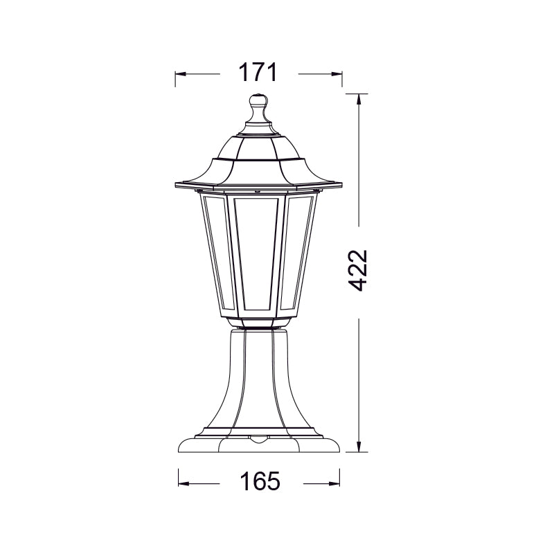 6S PLASTIC FLOOR GARDEN BLACK LUMINAIRE 41CM E27 IP44 - ledmania.gr