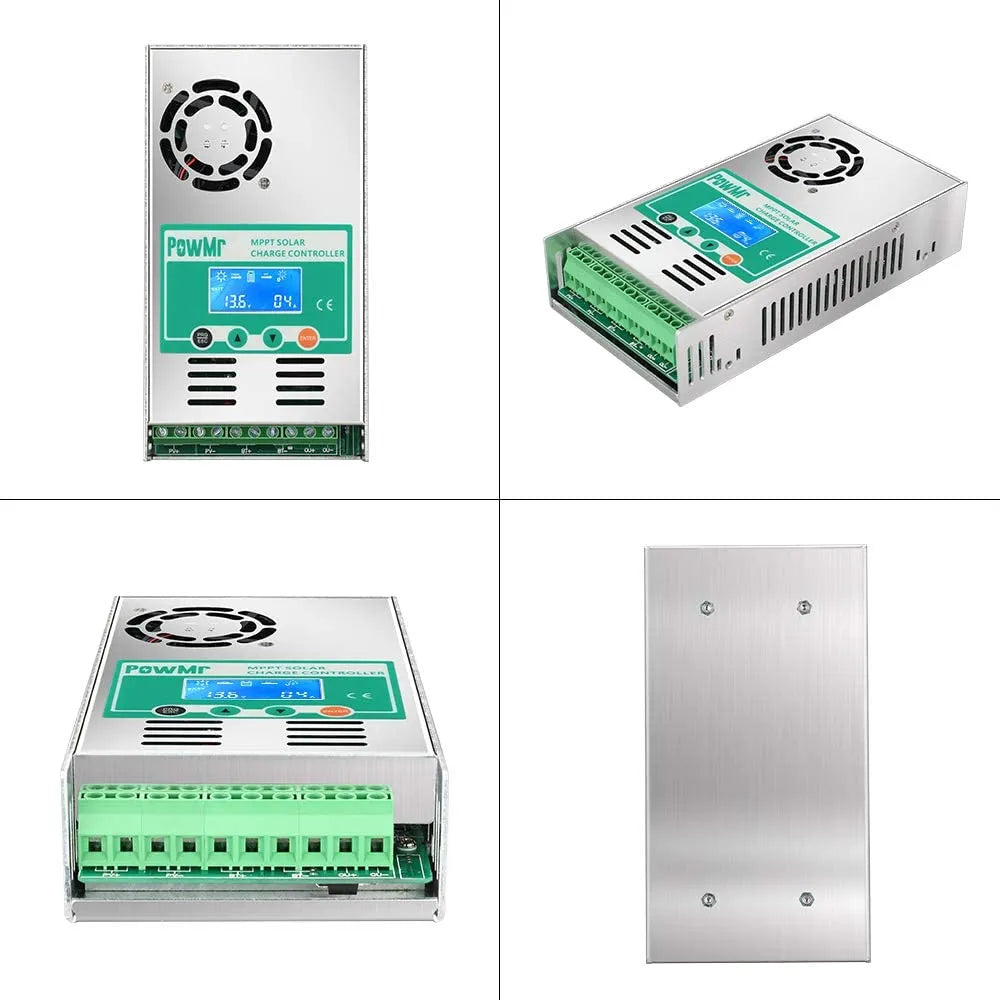 Powmr 60A MPPT Ηλιακός ελεγκτής φόρτισης Charge controller ηλιακού πάνελ 12V 24V 36V 48V Max PV 190V-τεμ1 - ledmania.gr