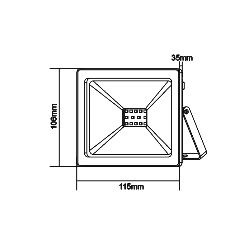 BLACK LED SMD FLOOD LUMINAIRE IP66 10W 6000K 880Lm 12-24V DC RA80 - ledmania.gr