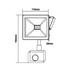 WHITE SENSOR LED SMD FLOOD LUMINAIRE IP66 20W 4000K 1700Lm 230V RA80 - ledmania.gr
