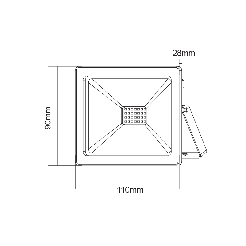 BLACK LED SMD FLOOD LUMINAIRE IP66 20W GREEN 230V - ledmania.gr