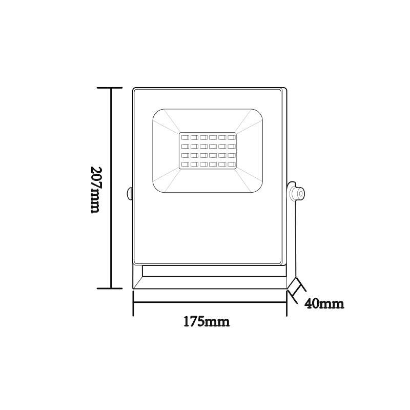 BLACK LED SMD FLOOD LUMINAIRE IP66 20W RGBW 230V