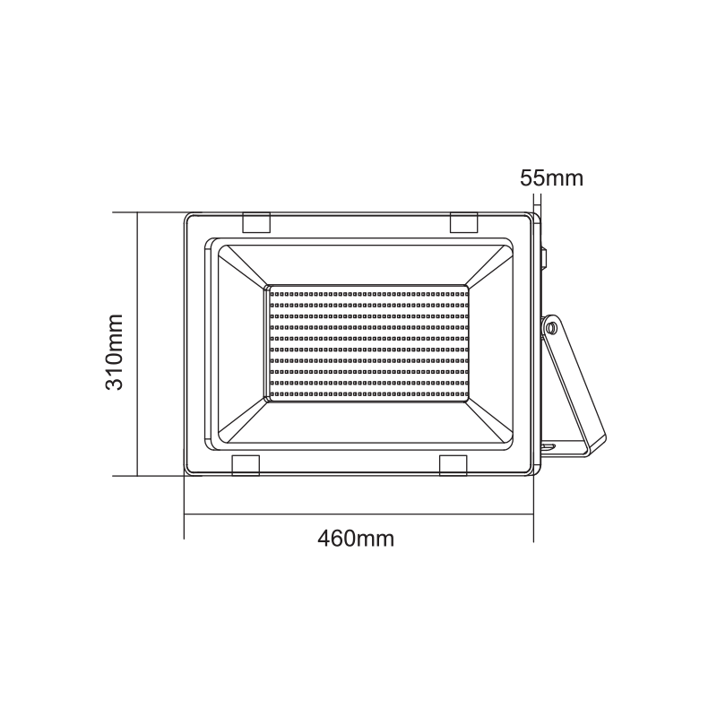 BLACK LED SMD FLOOD LUMINAIRE IP66 300W 3000K 24100Lm 230V RA80