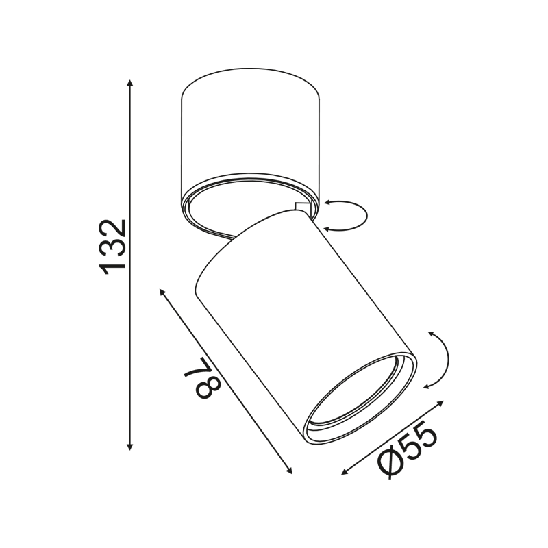 ^ΕΠΙΤΟΙΧΟ Φ/Σ 1XGU10 ΜΑΥΡΟ ΑΛΟΥΜΙΝΙΟ D5,5XH13CM ELITIS - ledmania.gr