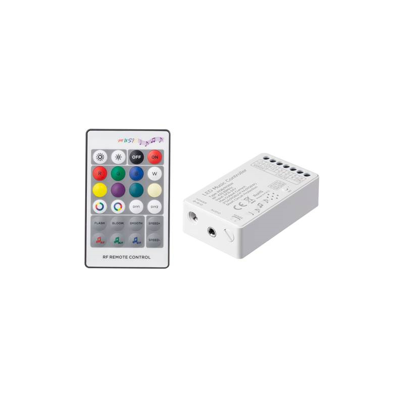 POWER RGB & RGBW(2 IN 1) AUDIO LED MUSIC CONTROLLER 15A/16A 180/192W 12V 360/384W 24V & RF REMOTE - ledmania.gr