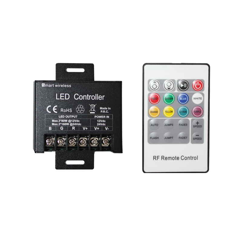POWER RGB LED CONTROLLER 20A 240W/12V 480W/24V & RF REMOTE - ledmania.gr