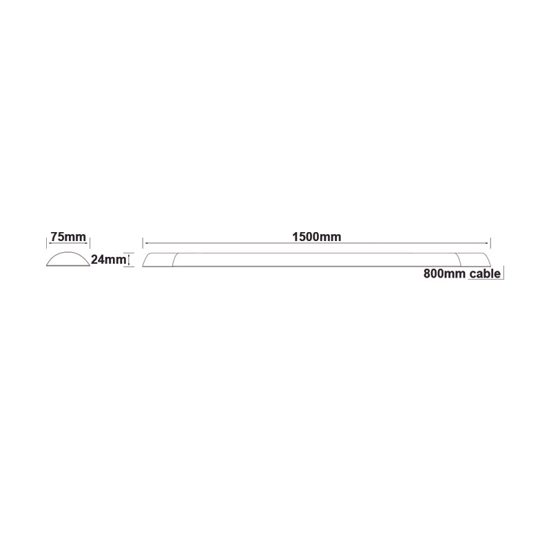 LED LINEAR LUMINAIRE 43W 4100LM 4000K 120° 230V AC IP40 Ra>80 30.000HRS 1500mm