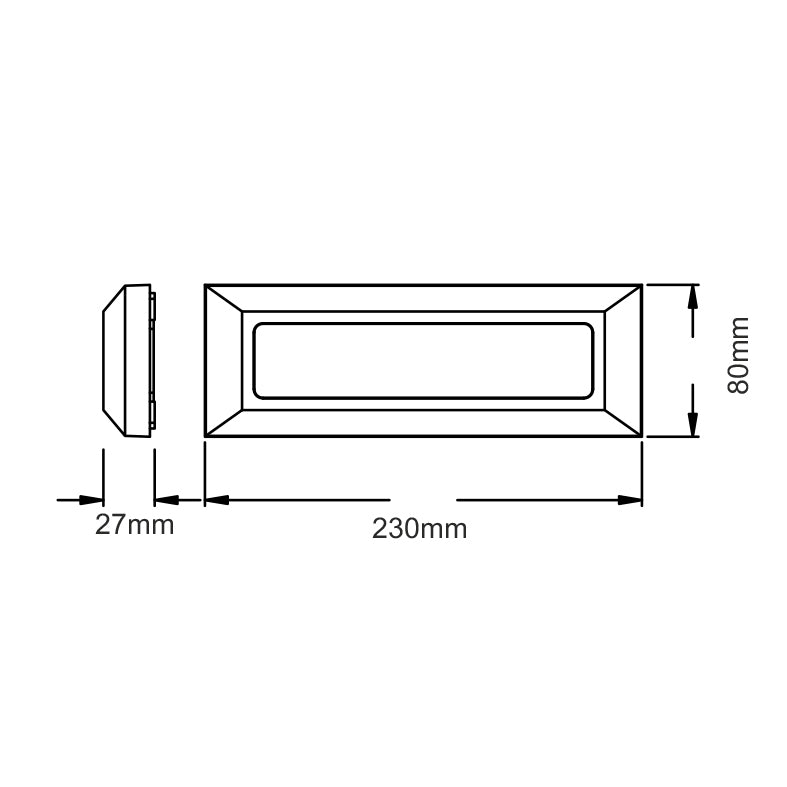 LED WALL RECTANGLE LUMINAIRE WHITE 230V AC IP65 4W 3000K 290LM RA80 - ledmania.gr