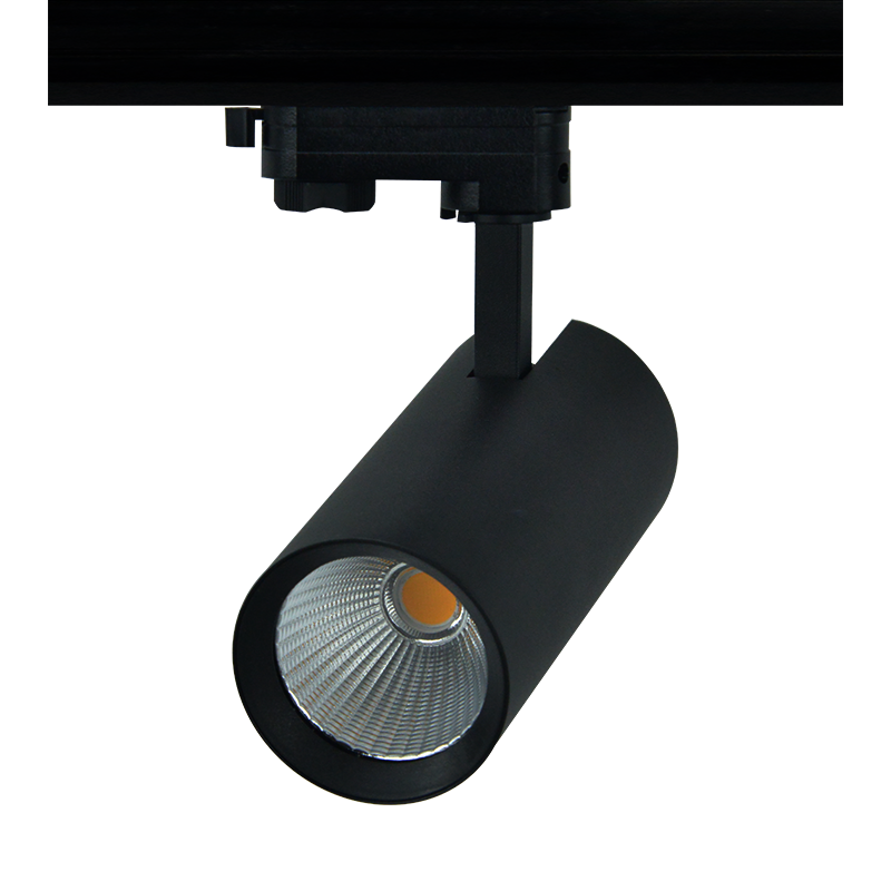 SAND BLACK LED TRACK LUMINAIRE 27W 3000K 3-PHASE 36° 3120LM 230V AC Ra80 Φ74*170MM 5YRS - ledmania.gr