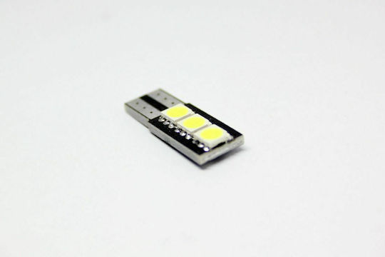 T10 W5W Canbus Led Αυτοκινήτων 6smd 250Lm -12VDc-Ψυχρο λευκο-1τεμ.