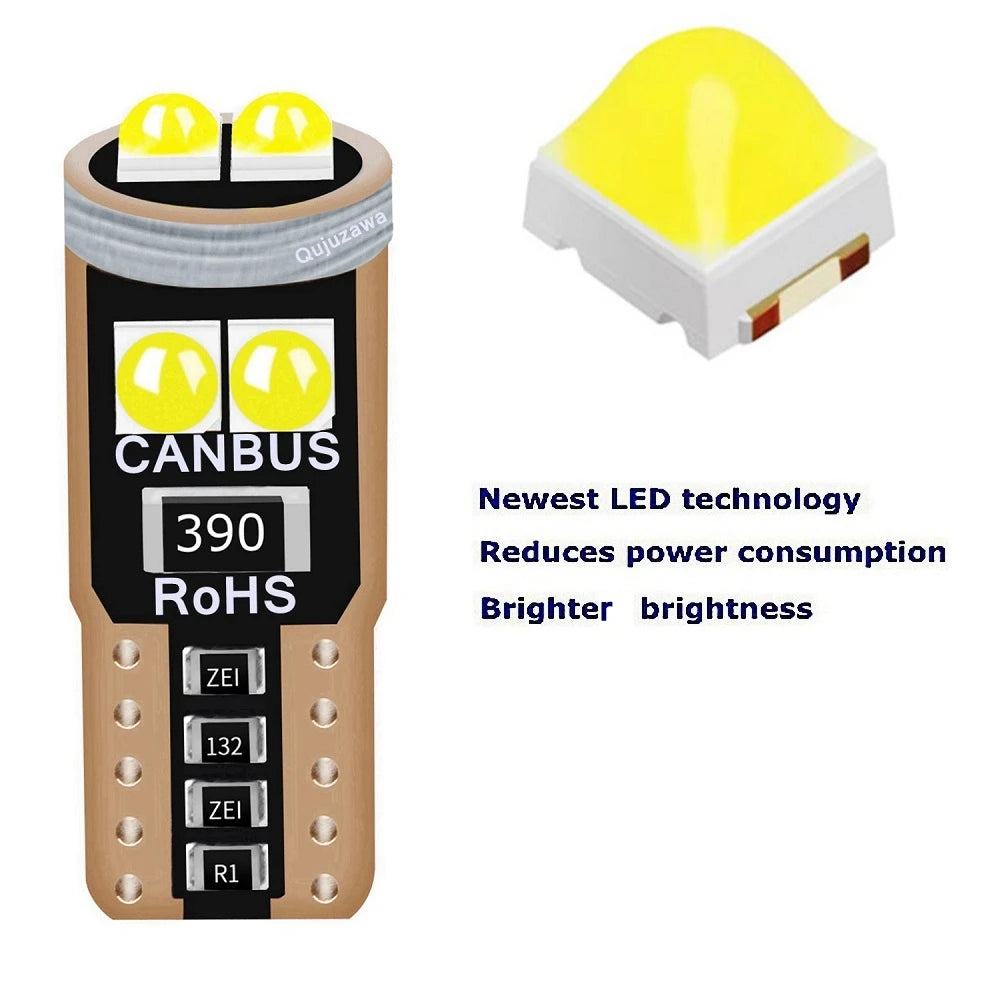 300lm-T10 W5W WY5W Super Bright LED Canbus chip 3030 με Φακο Led Αυτοκινήτου 12vdc-Ψυχρο Λευκο-τεμ1