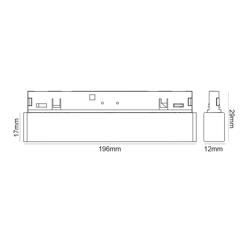 ΜΙΝΙ ΜΑΥΡΟ ΜΑΓΝΗΤΙΚΟ ΦΩΤΙΣΤΙΚΟ 24V DC 10W 3000K 490LM 36° RA90 5YRS L196ΜΜ - ledmania.gr
