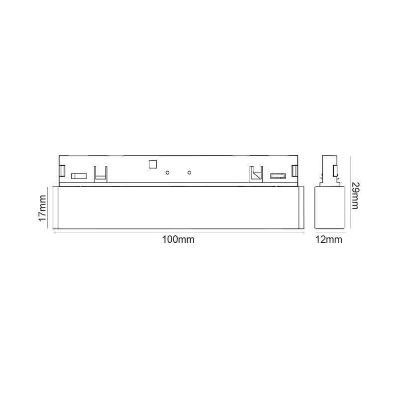 ΜΙΝΙ ΜΑΥΡΟ ΜΑΓΝΗΤΙΚΟ ΦΩΤΙΣΤΙΚΟ 24V DC 5W 3000K 240LM 36° RA90 5YRS L100ΜΜ - ledmania.gr