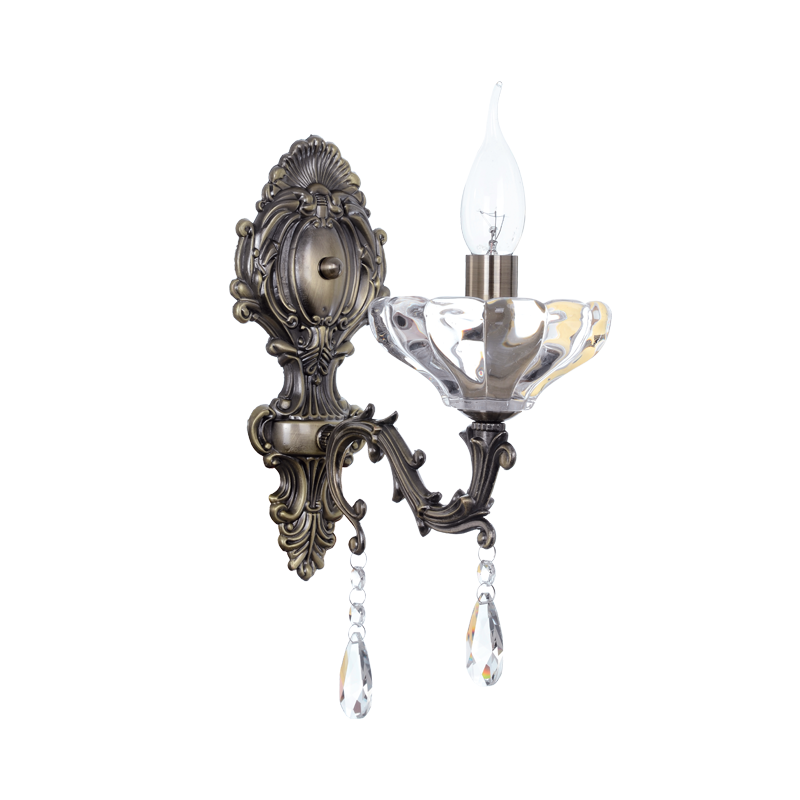 ΕΠΙΤΟΙΧΙΟ Φ/Σ 1ΧΕ14 ΜΕΤΑΛΛΙΚΟ ΜΠΡΟΝΖΕ+ΚΡΥΣΤΑΛΛΟ 35Χ13Χ25CM SARTO - ledmania.gr