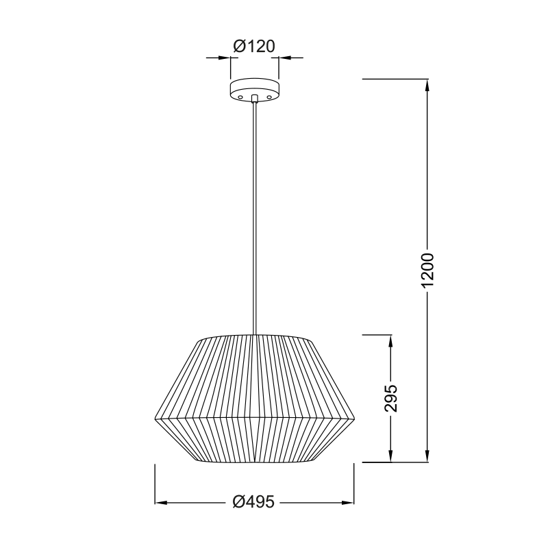 ΚΡΕΜΑΣΤΟ Φ/Σ 1ΧΕ27 ΣΧΟΙΝΙ ΛΕΥΚΟ Φ49,5ΧΗ120CM PERU - ledmania.gr