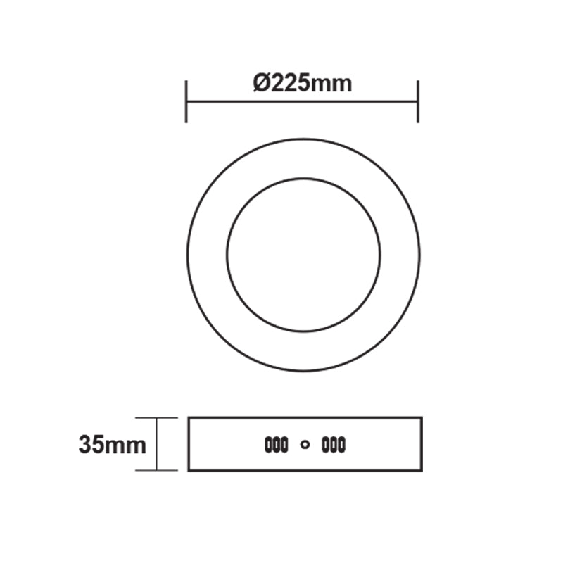 ΛΕΥΚΟ ΣΤΡΟΓΓΥΛΟ LED ΠΑΝΕΛ ΟΡΟΦΗΣ 18W 6500K 1800Lm Φ209mm 230V AC Ra80