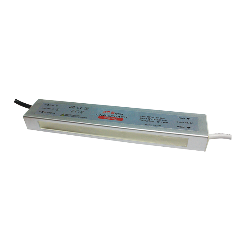 METAL CV LED DRIVER 75W 230V AC-12V DC 6.25A IP67 WITH CABLES