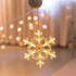 WINDOW PLASTIC SNOWFLAKE 12 LED ΛΑΜΠΑΚΙΑ WW ΜΠΑΤ. (3ΧΑΑΑ) IP20 17X20CM - ledmania.gr