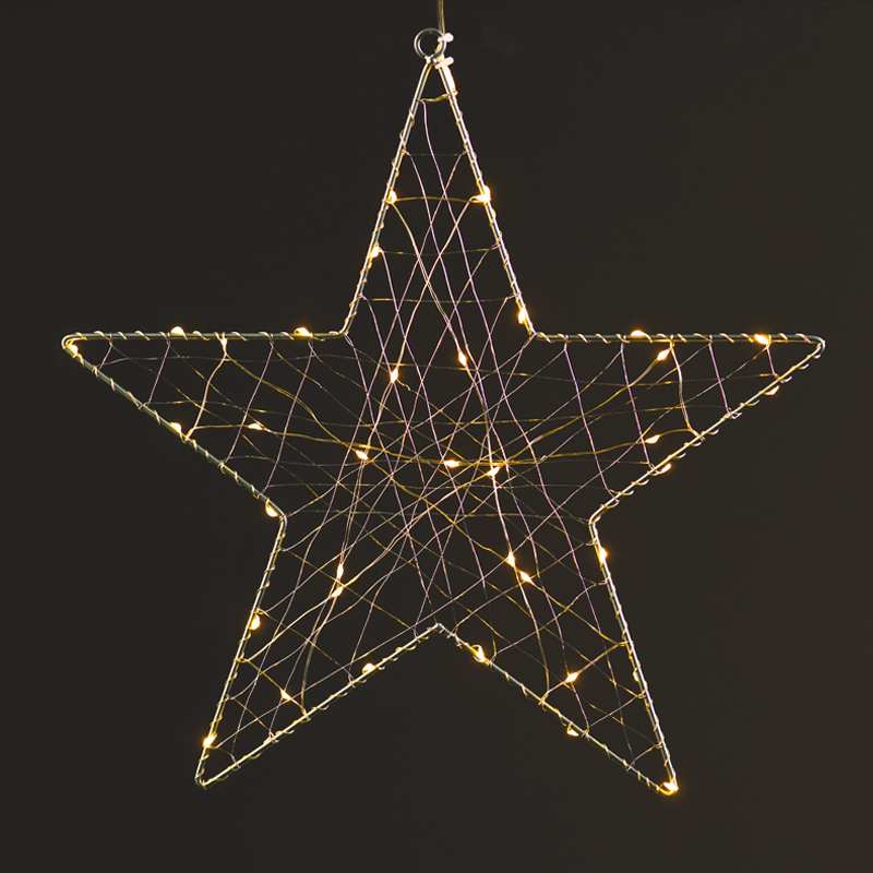 ^ 1D Copper Wire Metal Motifs  ΑΣΤΕΡΙ 40 ΜINI LED ΛΑΜΠΑΚ ΜΕ ΚΑΛΩΔΧΑΛΚΟΥ & ΑΝΤΑΠΤΡΟΡΑ(3V DC)ΘΕΡΜΟ