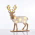 ^ WOODEN WHITE FELT DEER, 5 MINI LED ΛΑΜΠ. ΜΠΑΤ. (2xAAA), WW,IP20, 26X5X25CM