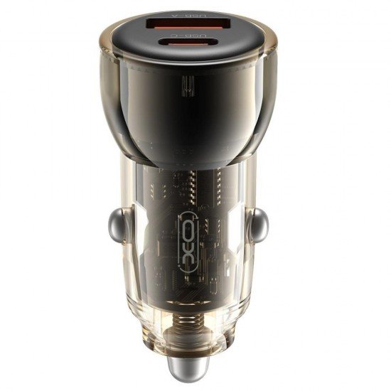 XO Car Charger CC60 60W 1x USB 1x USB-C Black