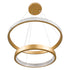 GloboStar® DIAMOND DUO 61151-DECO Κρεμαστό Φωτιστικό Δαχτυλίδι-Κύκλος LED CCT 75W 8743lm 360° AC 220-240V - Εναλλαγή Φωτισμού μέσω Τηλεχειριστηρίου All In One Ψυχρό 6000k+Φυσικό 4500k+Θερμό 2700k Dimmable Φ40+60cm - Χρυσό Βούρτσας - 3 Years Warranty - ledmania.gr