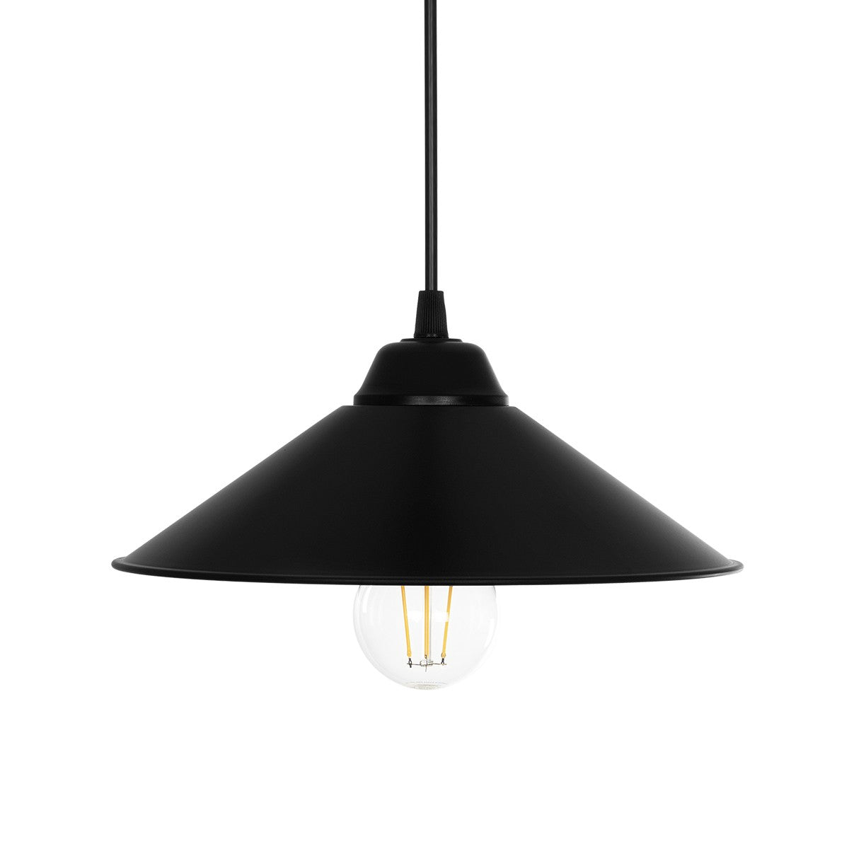GLOBOSTAR® FONTE 203-0080 Μοντέρνο Κρεμαστό Φωτιστικό Οροφής με Ντουί 1 x E27 AC 220-240V IP20 - Μαύρο - Μ30 x Π30 x Υ15cm - ledmania.gr