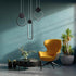 GloboStar® ILDI 61088 Κρεμαστό Φωτιστικό Οροφής Design LED CCT 12W 1440lm 300° AC 220-240V - Εναλλαγή Φωτισμού μέσω Διακόπτη On/Off All In One Ψυχρό 6000k+Φυσικό 4500k+Θερμό 2700k Μ10 x Π2.3 x Υ38cm - Μαύρο - ledmania.gr