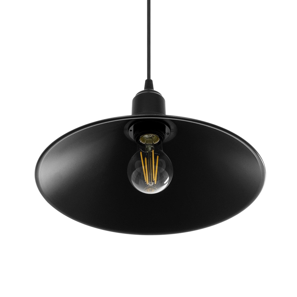 GLOBOSTAR® FERRO 203-0084 Μοντέρνο Κρεμαστό Φωτιστικό Οροφής με Ντουί 1 x E27 AC 220-240V IP20 - Μαύρο - Μ30 x Π30 x Υ15cm - ledmania.gr