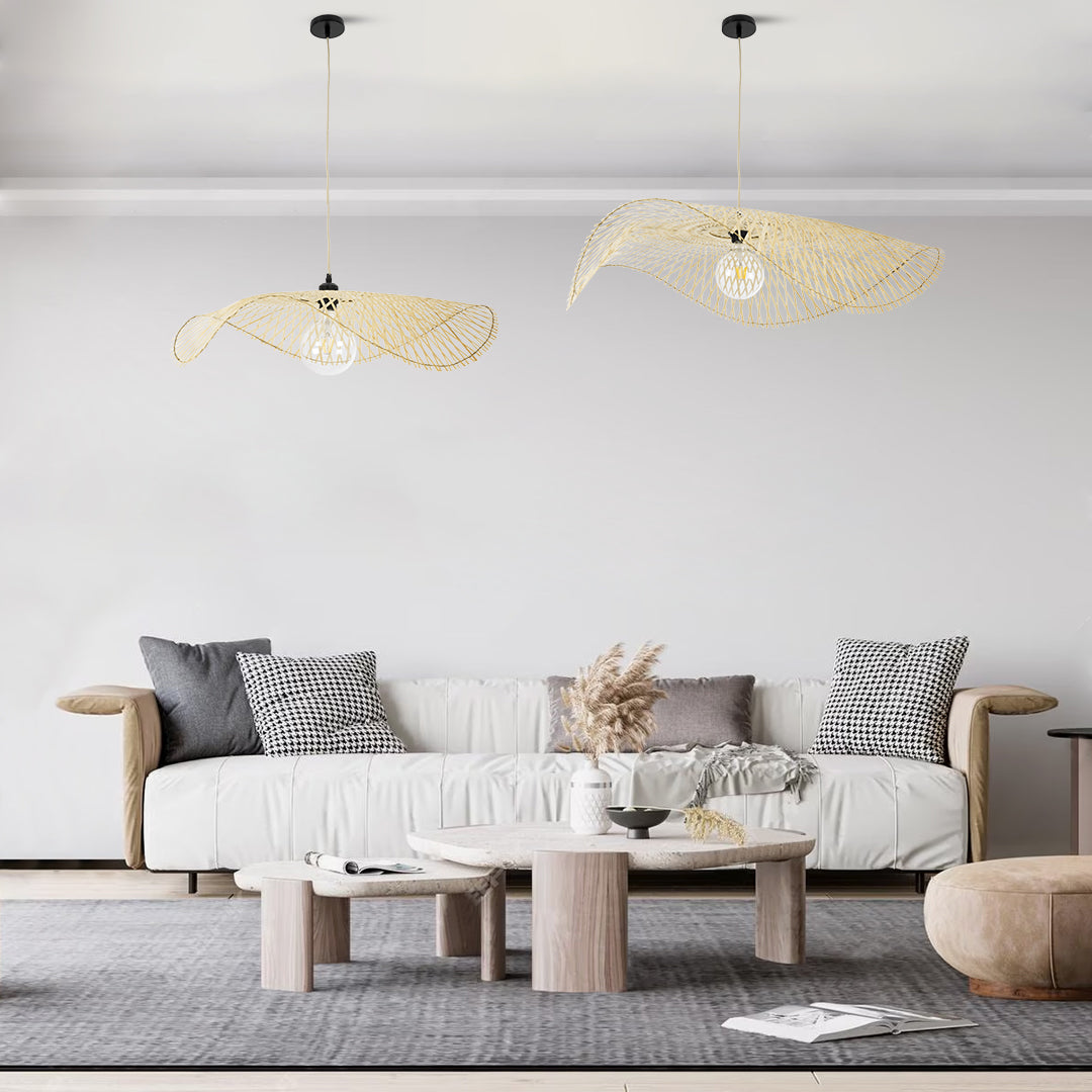 GLOBOSTAR® MELEMELE 01842 Boho Κρεμαστό Φωτιστικό Οροφής με Ντουί 1 x E27 AC 220-240V IP20 - Μπεζ - Μ100 x Π100 x Υ12cm - ledmania.gr