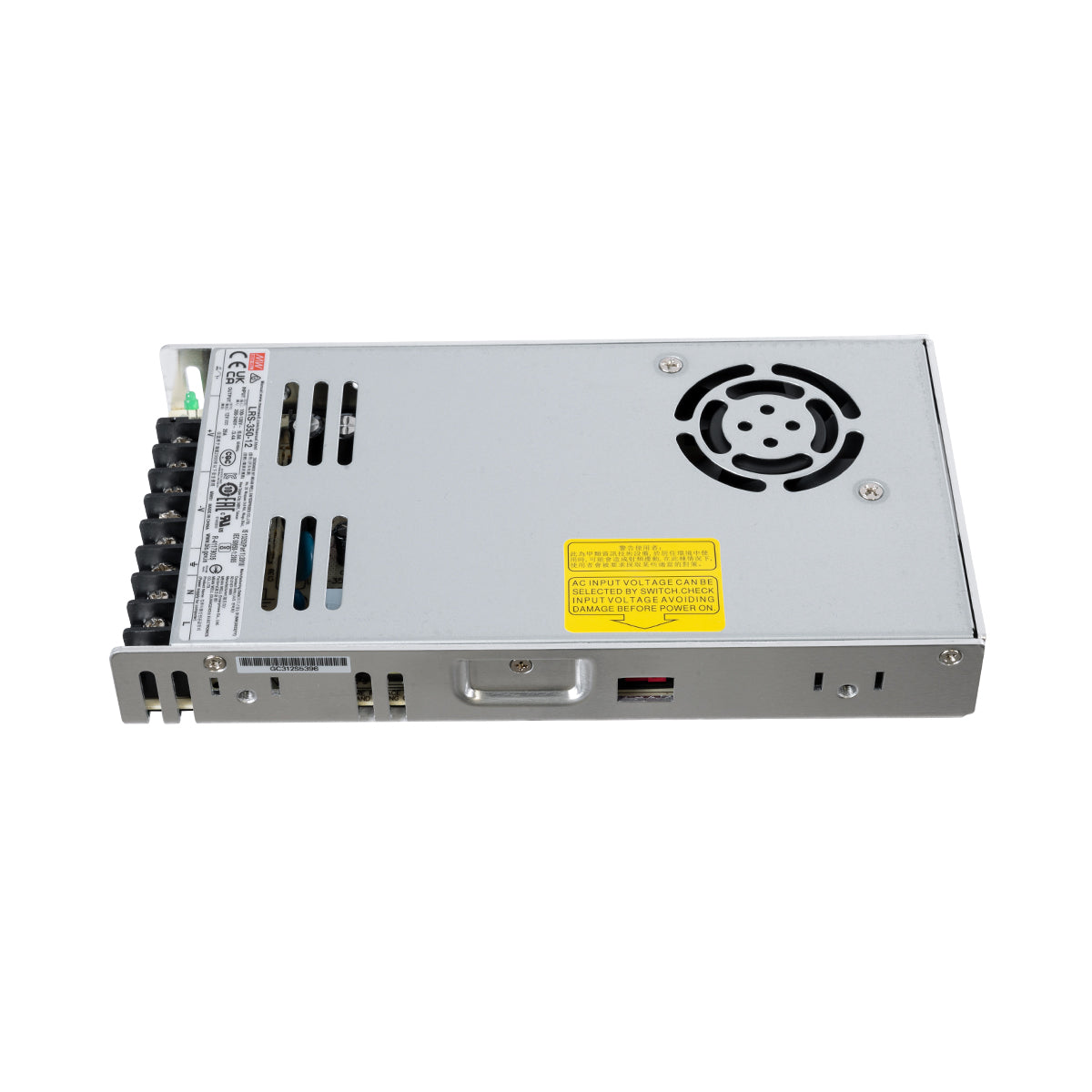 GLOBOSTAR® MEANWELL-LRS350-12 90784 Τροφοδοτικό/Μετασχηματιστής PELV 350W 29A DC 12V IP20 - AC 220-240V σε DC 12V / Ρυθμιζόμενo από DC 10.2V έως DC 13.8V - Μ21.5 x Π11.5 x Υ3cm - 3 Χρόνια Εγγύηση - ledmania.gr