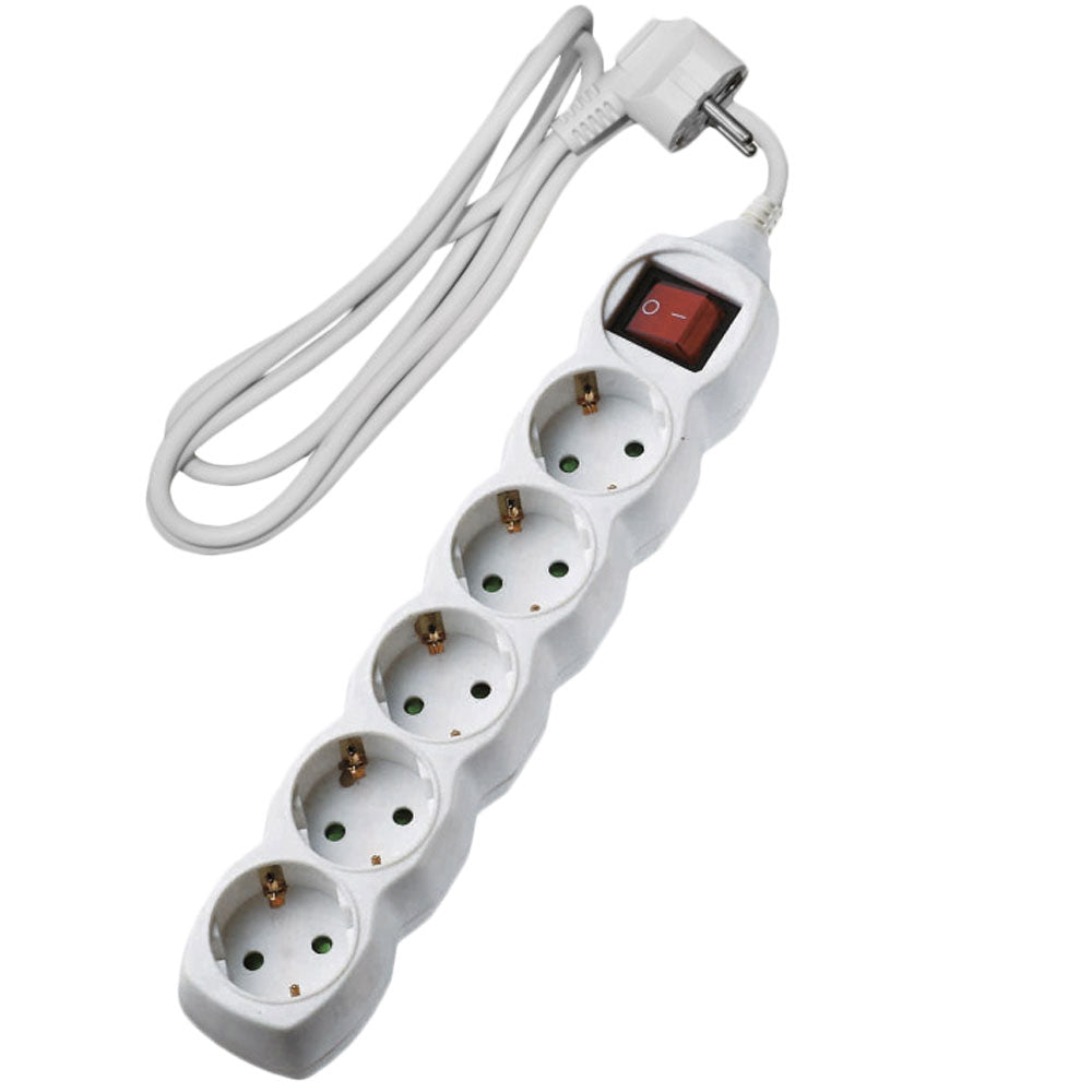 Πολύπριζο 5 Θέσεων Με Καλώδιο και Διακόπτη - ledmania.gr