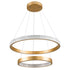 GloboStar® DIAMOND DUO 61151-DECO Κρεμαστό Φωτιστικό Δαχτυλίδι-Κύκλος LED CCT 75W 8743lm 360° AC 220-240V - Εναλλαγή Φωτισμού μέσω Τηλεχειριστηρίου All In One Ψυχρό 6000k+Φυσικό 4500k+Θερμό 2700k Dimmable Φ40+60cm - Χρυσό Βούρτσας - 3 Years Warranty - ledmania.gr
