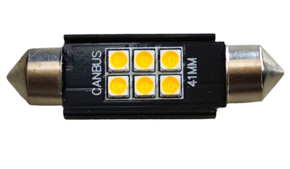 41mm Canbus Led Λάμπας Πλαφονιέρας Αυτοκινήτου Festoon Θερμό Λευκό DC 12V C10W C5W Festoon τεμ.1 - ledmania.gr