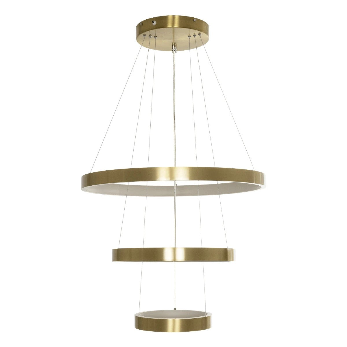 kelvo® NEMESIS KLV-101-0219 Κρεμαστό Φωτιστικό Οροφής LED 100W 10000lm 180° AC 220-240V IP20 Ρυθμιζόμενο Λευκό CCT με Χειριστήριο από 2700K έως 6000K Dimmable - Lumileds SMD Chip - Χρυσό Πλατίνα - Μ60 x Π60 x Υ60cm - 3 Χρόνια Εγγύηση