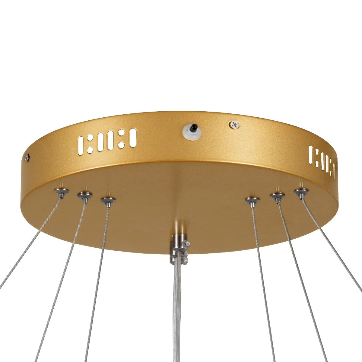 kelvo® NEMESIS KLV-101-0222 Κρεμαστό Φωτιστικό Οροφής LED 120W 12000lm 180° AC 220-240V IP20 Ρυθμιζόμενο Λευκό CCT με Χειριστήριο από 2700K έως 6000K Dimmable - Lumileds SMD Chip - Χρυσό Πλατίνα - Μ80 x Π80 x Υ80cm - 3 Χρόνια Εγγύηση