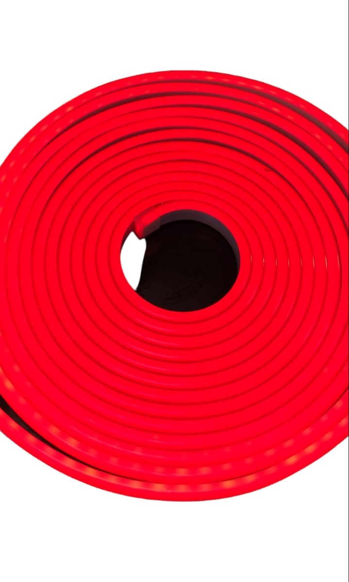 5 μετρα Neon Flex 22-24lm/led ταινία Led 6*12mm-12vDc Κοκκινο