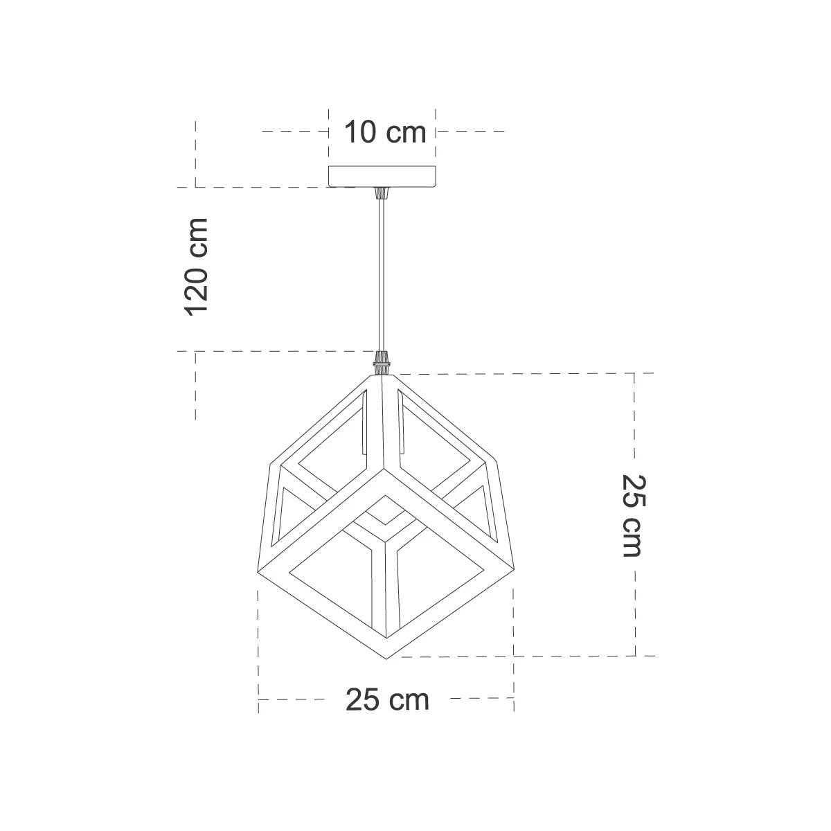 GLOBOSTAR® CUBE 00801 Μοντέρνο Κρεμαστό Φωτιστικό Οροφής με Ντουί 1 x E27 AC 220-240V IP20 - Μαύρο - Μ25 x Π25 x Υ25cm - ledmania.gr