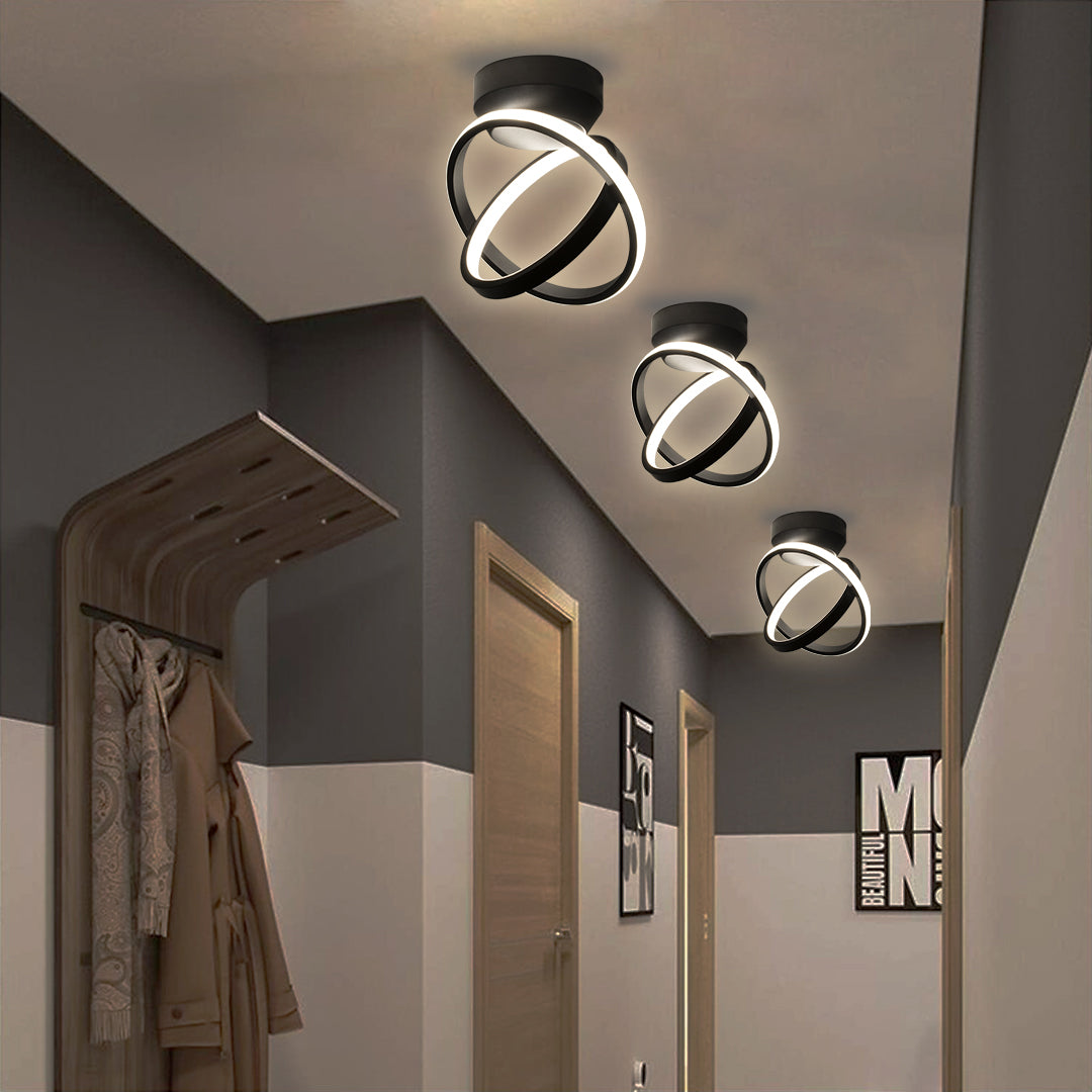 GLOBOSTAR® AMELIA 61052 Μοντέρνο Φωτιστικό Οροφής LED 20W 2400lm 300° AC 220-240V IP20 Ρυθμιζόμενο Λευκό CCT με On/Off 2700K/4500K/6000K - Lumileds SMD Chip - Μαύρο Ματ - Μ24.5 x Π16 x Υ25cm - 3 Χρόνια Εγγύηση