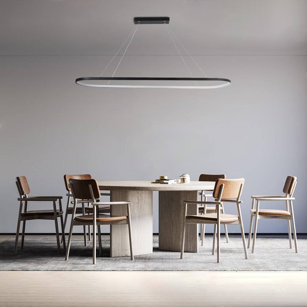 GLOBOSTAR® BOLIVAR 61271 Μοντέρνο Κρεμαστό Φωτιστικό Οροφής LED 54W 6210lm 360° AC 220-240V IP20 Ρυθμιζόμενο Λευκό CCT με Χειριστήριο από 2700K έως 6000K Dimmable - Lumileds SMD Chip - Μαύρο Ματ - Μ120 x Π30 x Υ2cm - 3 Χρόνια Εγγύηση - ledmania.gr