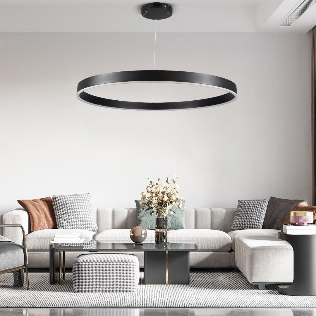 GLOBOSTAR® VENOM 61182 Μοντέρνο Κρεμαστό Φωτιστικό Οροφής LED 75W 8818lm 120° AC 220-240V IP20 Ρυθμιζόμενο Λευκό CCT με Χειριστήριο από 2700K έως 6000K Dimmable - Lumileds SMD Chip - Μαύρο Ματ - Μ100 x Π100 x Υ6.5cm - 3 Χρόνια Εγγύηση - ledmania.gr