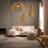 GloboStar® SCANDINAVIA 01700 Boho Κρεμαστό Φωτιστικό Πλέγμα Μονόφωτο 1 x E27 IP20 Μπεζ Ξύλο - Μ25 x Π25 x Y45cm - ledmania.gr