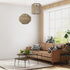 GloboStar® CAYMAN 00519 Boho Κρεμαστό Φωτιστικό Οροφής Μονόφωτο 1 x E27 AC220-240V IP20 - Φ40 x Υ40cm - Μπεζ Λεπτό Σχοινί Τριχιά Πλέγμα - ledmania.gr